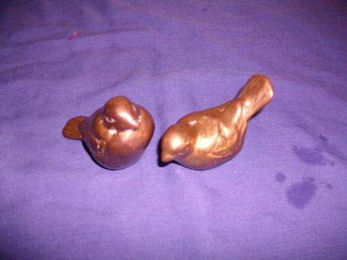 set of two brass birds
