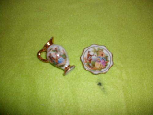 Pair of  miniature limoges set