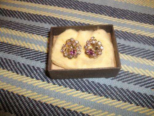 lovely diamante round clip on earrings