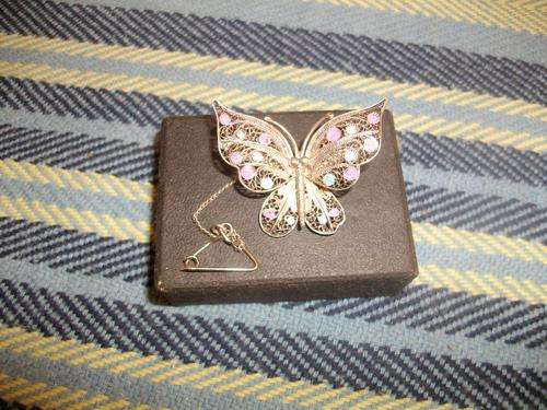 Beautiful filigree butterfly brooch