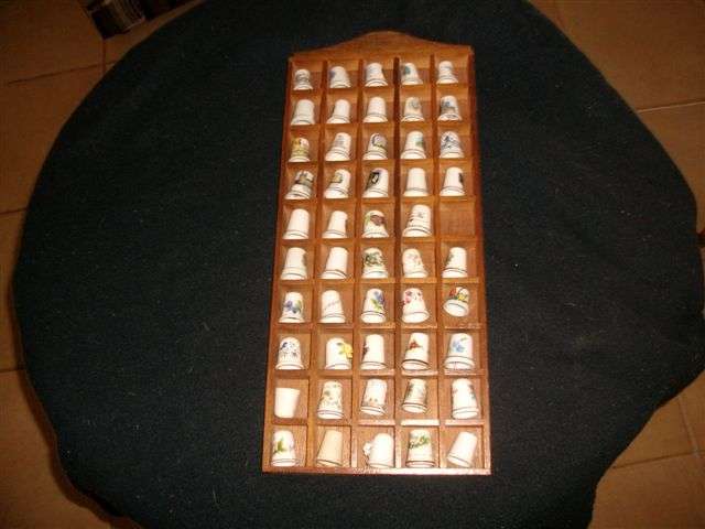 Nice thimbles collection on tray 49 thimbles plus tray