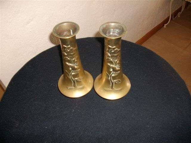 Lovely pair of brass vases