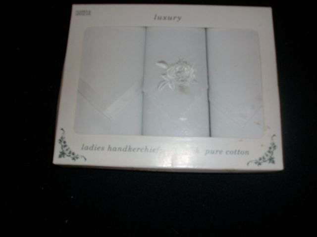 Nice boxed ladies handkerchiefs pure cotton