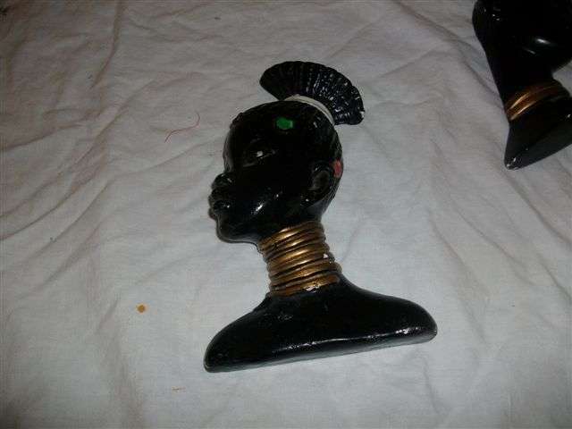 collectable african lady bust head, i remeber these in my grannys house