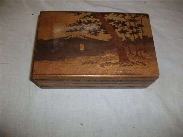 Lovely three tear wooden trinket box or card box