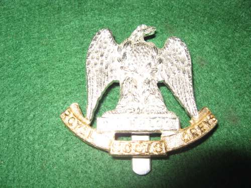 Royal Scots Greys anodised cap badge, JR Gaunt