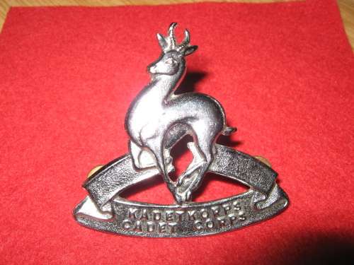 SA Cadet Corps, large chrome cap badge