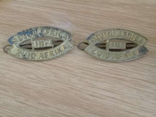 WWI South African Infantry Brigade Shoulder Titles pair O1266 scarce