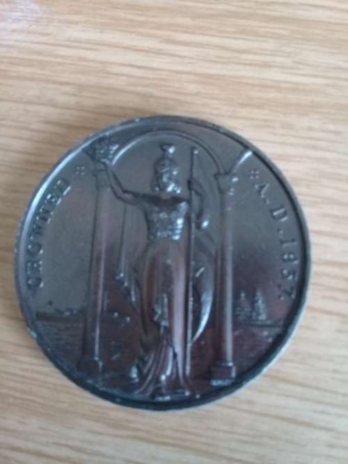 Large, heavy bronze 1937 Coronation Medallion to King George VI