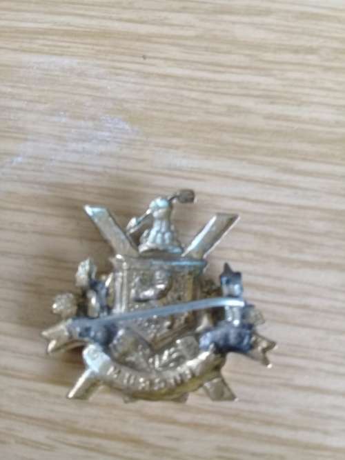 WWI SA brigade 4 SAI collar badge (Mors Lucrum Mihi)