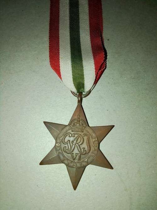 WWII Italy Star to JH Blignaut 43467