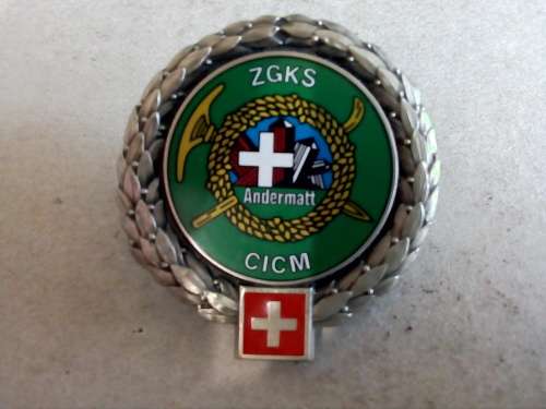 Swiss Army ZGKS /CICM  (Mountain Combat Training School,) beret badge, Andermatt