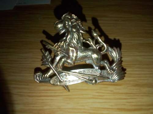 Rhodesian British South African Police helmet badge O3360