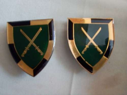 SADF School of Infantry facing pair of flashes, one side is v scarce
