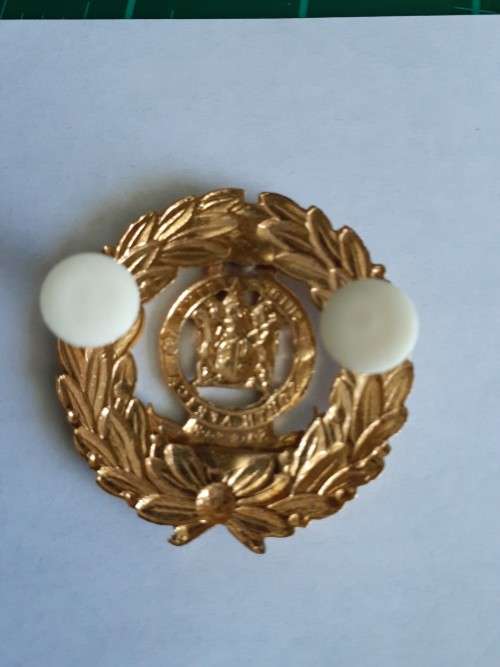 SA Railway Police Warrant Officer brass sleeve badge
