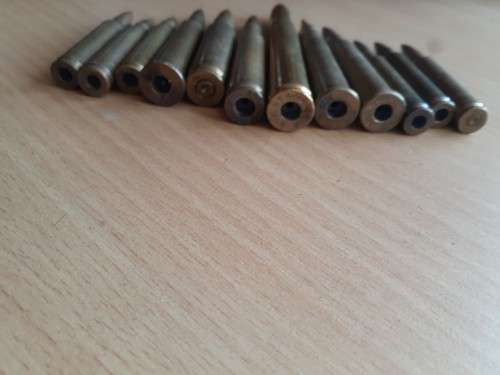 selection of 12 bullet casings, all deactivated.