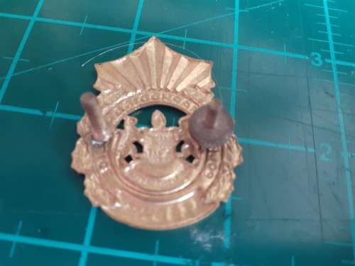 Lebowa Police brass cap badge voided D1538