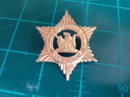Gazankula Police brass cap badge voided D1520