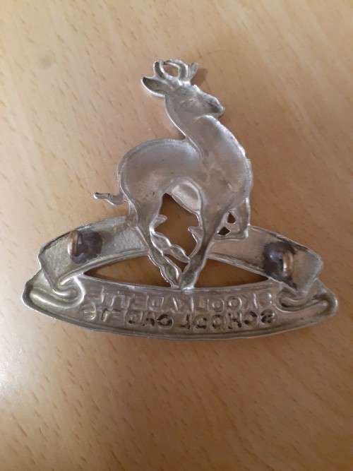 South African `SA School Cadets` large cap badge.