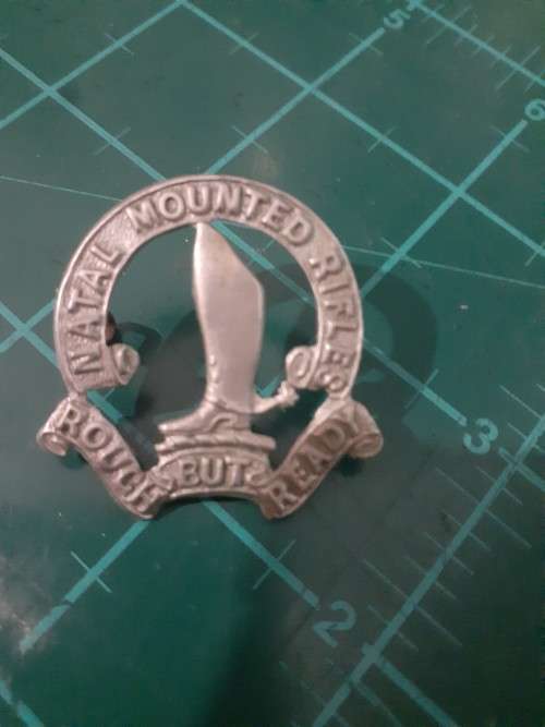 Natal Mounted Rifles large WM cap badge O471 worn 1914 - 35, scarce