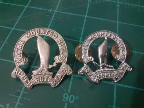 Natal Mounted Rifles large WM cap badge O471 worn 1914 - 35, scarce