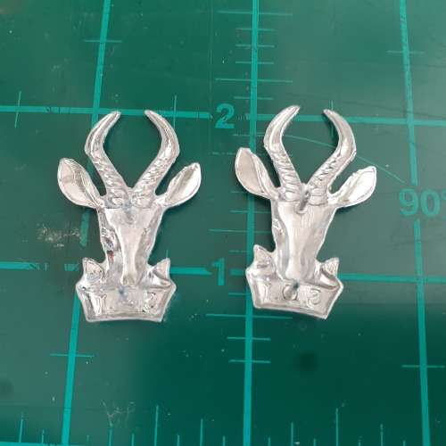 SADF Infantry Bokkop chrome collars pair