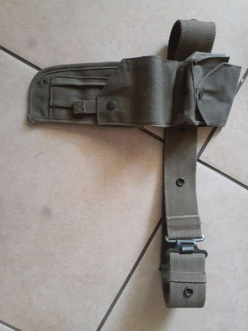 SADF Patt 73 Holster for Browning with ammo pouch and studded webbing belt