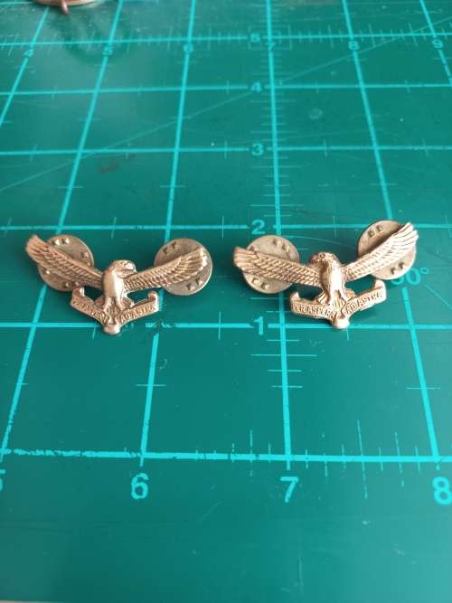 SA Air Force brass collars pair