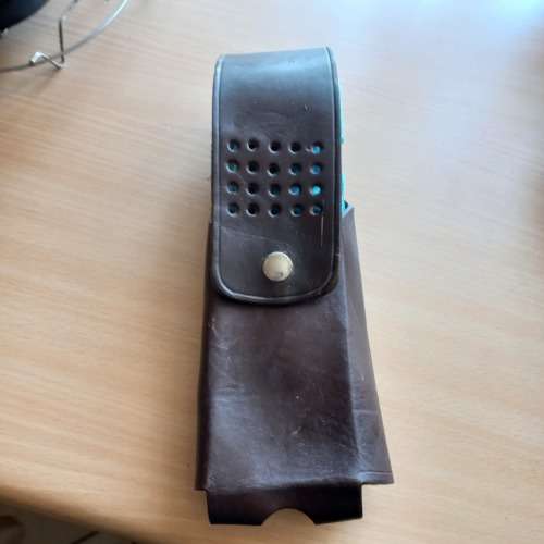 Brown Leather 2 way radio pouch