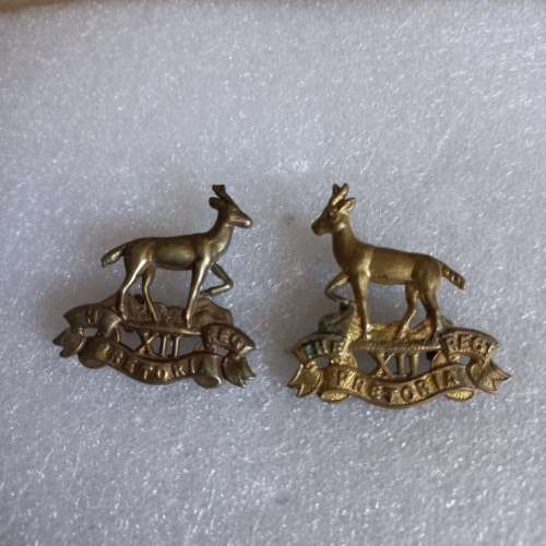 Pretoria Regiment XII Infantry brass collars pair, worn 1914 - 1931
