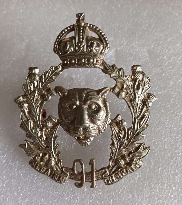 91st Regiment, Canadian Highlanders, pre WWI, WM Bonnet badge