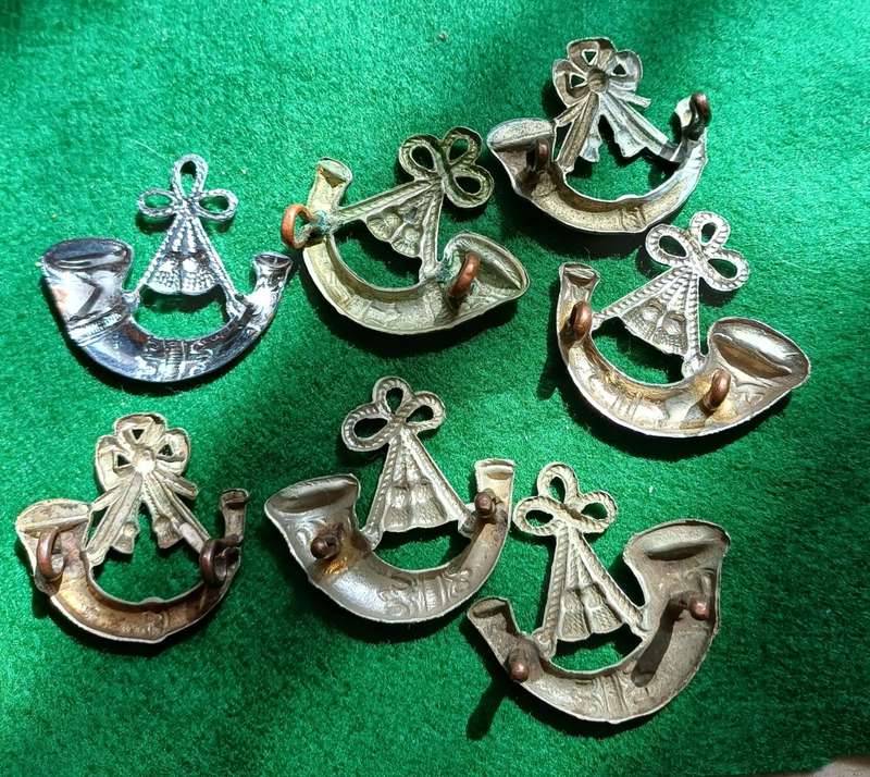 British Army, 7 x Rifle Regt / Light infantry WM collars