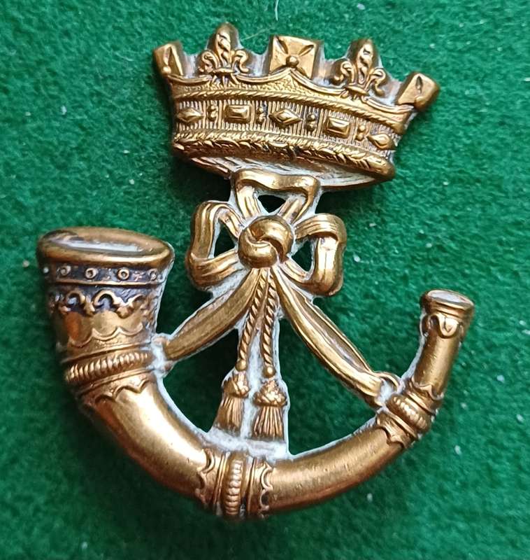 British Army, Duke of Cornwall Light Infantry, brass cap badge, Victorian era.
