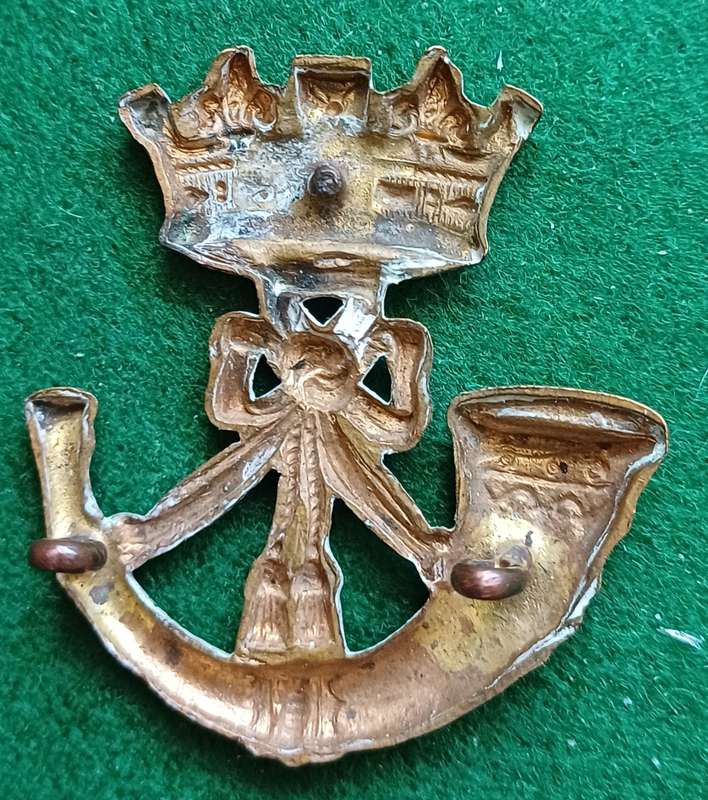 British Army, Duke of Cornwall Light Infantry, brass cap badge, Victorian era.