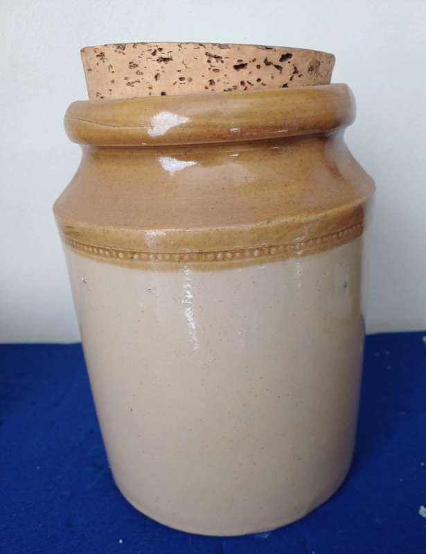 Glazed Antique Stoneware storage jar, 210mm high