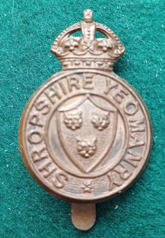 British Army, Shropshire Yeomanry brass cap badge