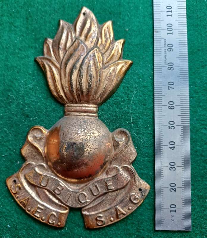 SA Engineering Corps, large brass door / plaque badge, 110mm high