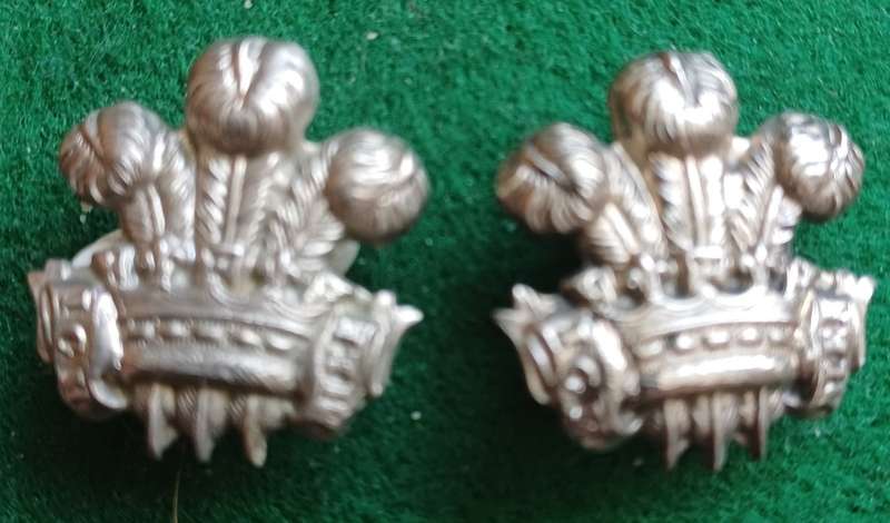 British Army, unknown PoW Feathers collars pair.