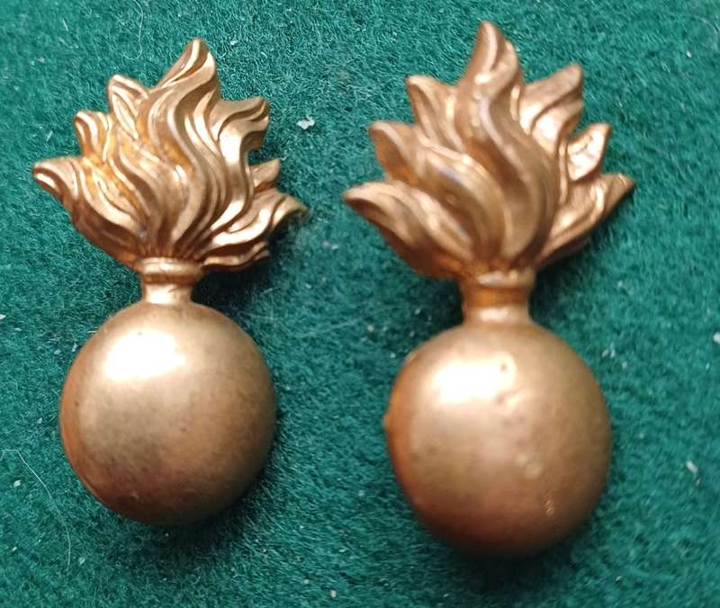 WWI South African Artillery brass collars pair, worn 1915 - 22, Owen 827 - 828