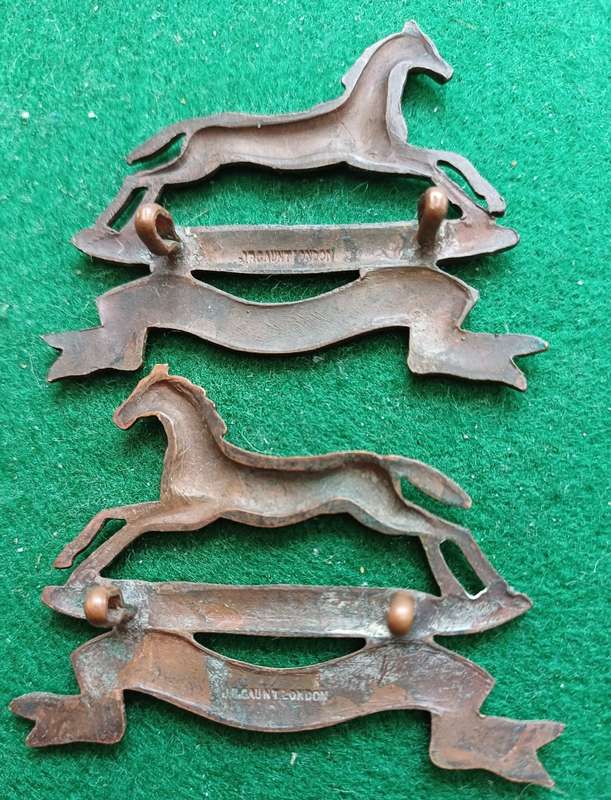 British Army, West Yorkshire Regt OSD bronze collars, facing pair, Gaunt