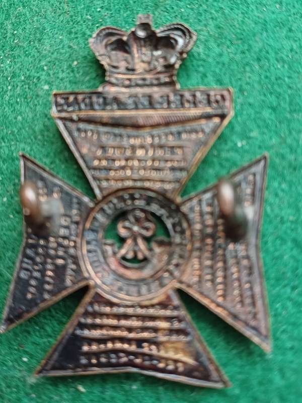British Army, King's Royal Rifle Corps QVC blackened badge