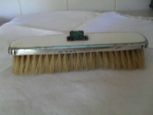 v(OT12) A STUNNING VINTAGE SILVER AND ENAMEL CLOTHES BRUSH WITH MARGAZITES