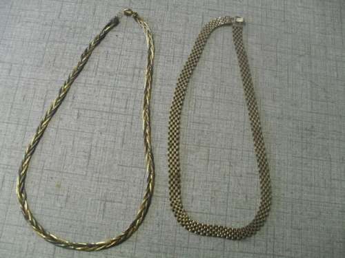 (10**)NECKLACE CHOCKERS -1/20 12K GOLD FILLED sign L.S.C.O  & 1x -3 colour no marks