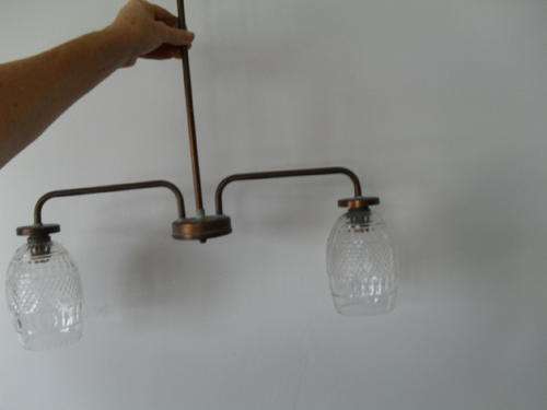 A VINTAGE CEILING LIGHT WITH CRYSTAL? SHADES