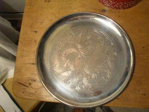 A ROYAL SABRE SILVER PLATED on COPPER drinks TRAY - 29cm wide.
