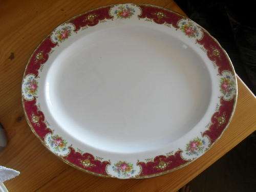 (gW200)(125)  HUGE VINTAGE OVAL SHELLEY DUCHESS made in England MEAT PLATTER - 38cm x 31cm