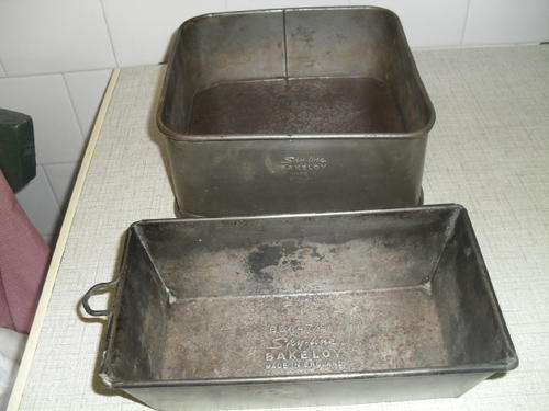 2x SKYLINE BAKELOY BAKING TINS -DOUBLE BASE SQUARE TIN -22x21cm LOAF TIN -22 x 12cm