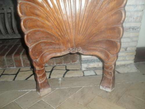 (JER) A VINTAGE WOODEN ARTNOUVEAU FIRESCREEN -note feet missing -H56 x 35.5cm wide