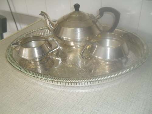 *#  GALLERY TRAY 42x32x2cm and 3 PIECE TEA SET - Kavin - made in England