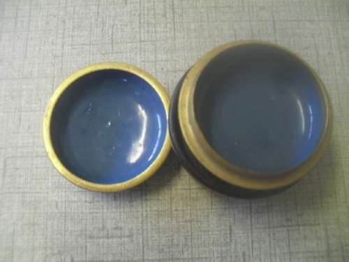 *#  VINTAGE CLOISONNE TRINKET BOWL - stand not original 3cm tall,5.5cm